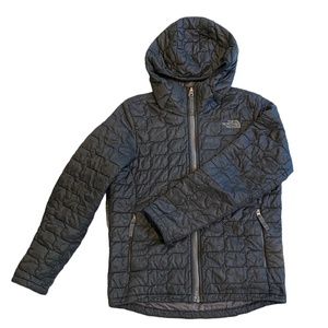 THE NORTH FACE, BOYS THERMOBALL HOODED JACKET, SIZE LARGE (14/16), BLACK